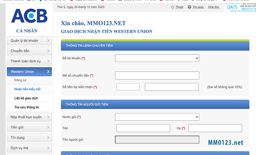 Hướng dẫn nhận Western Union (WU) các tài khoản Google adsense ở Việt Nam